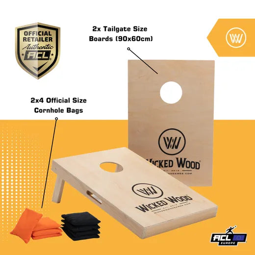 Cornhole Set - 90x60 - Wicked Wood Design Cornhole sets Wicked Wood Games