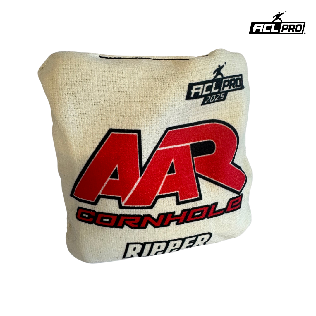 AAR Ripper 2025 - 1x4 Cornhole Bags - ACL Pro Cornhole Bags AAR White/Red