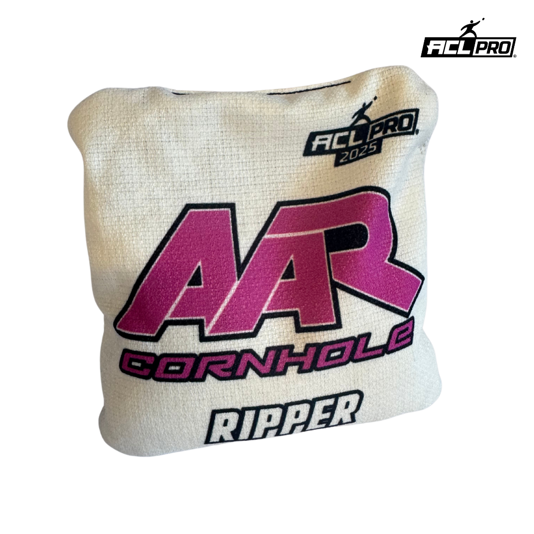 AAR Ripper 2025 - 1x4 Cornhole Bags - ACL Pro Cornhole Bags AAR White/Purple