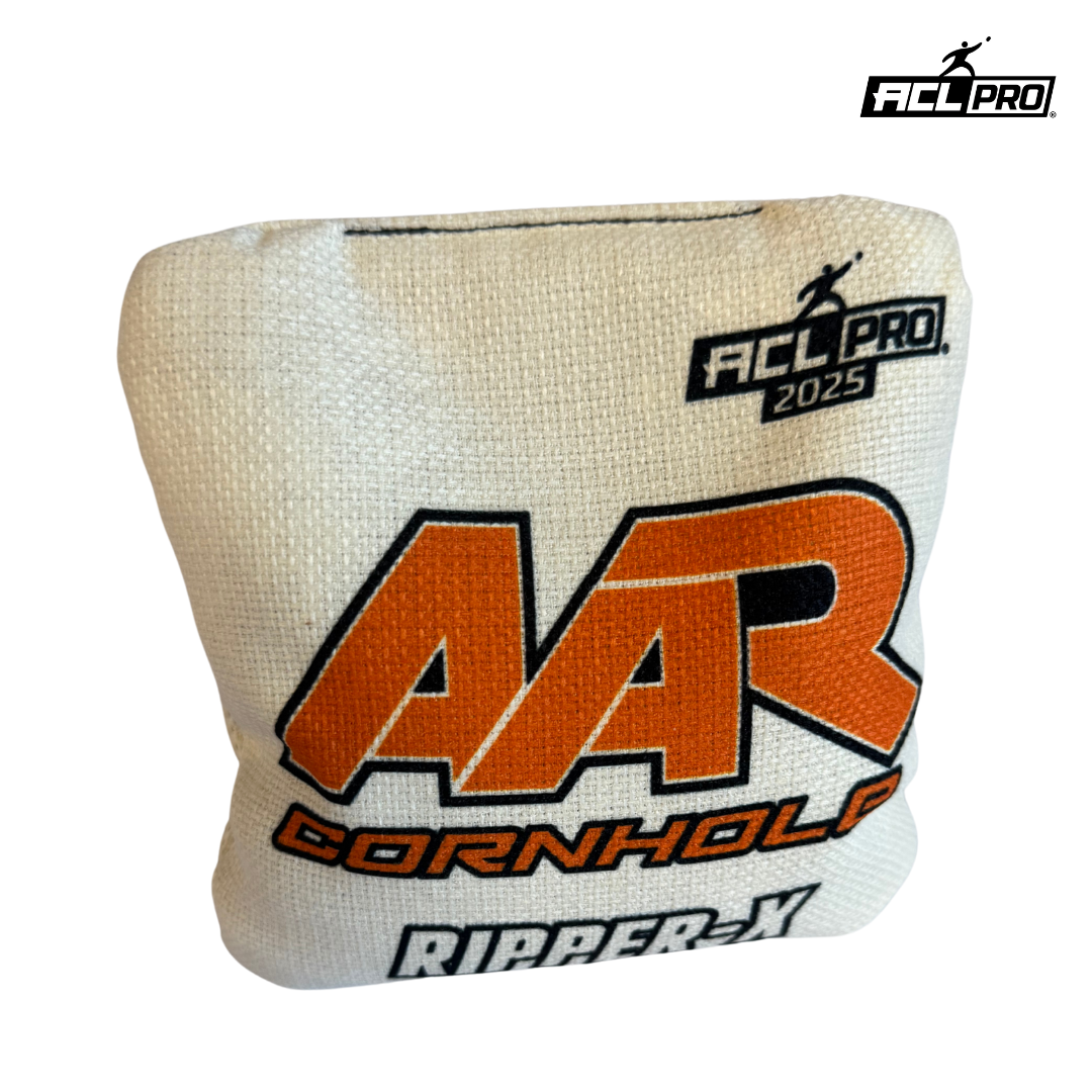 AAR Ripper X 2025 - 1x4 Cornhole Bags - ACL Pro Cornhole Bags AAR White/Orange