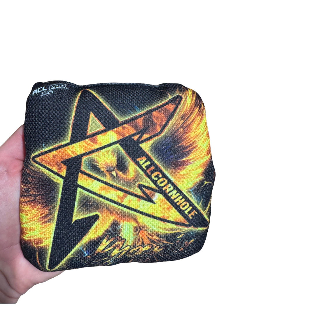 AllCornhole Phoenix 2025 - 1x4 Cornhole Bags Cornhole Bags AllCornhole Yellow fire