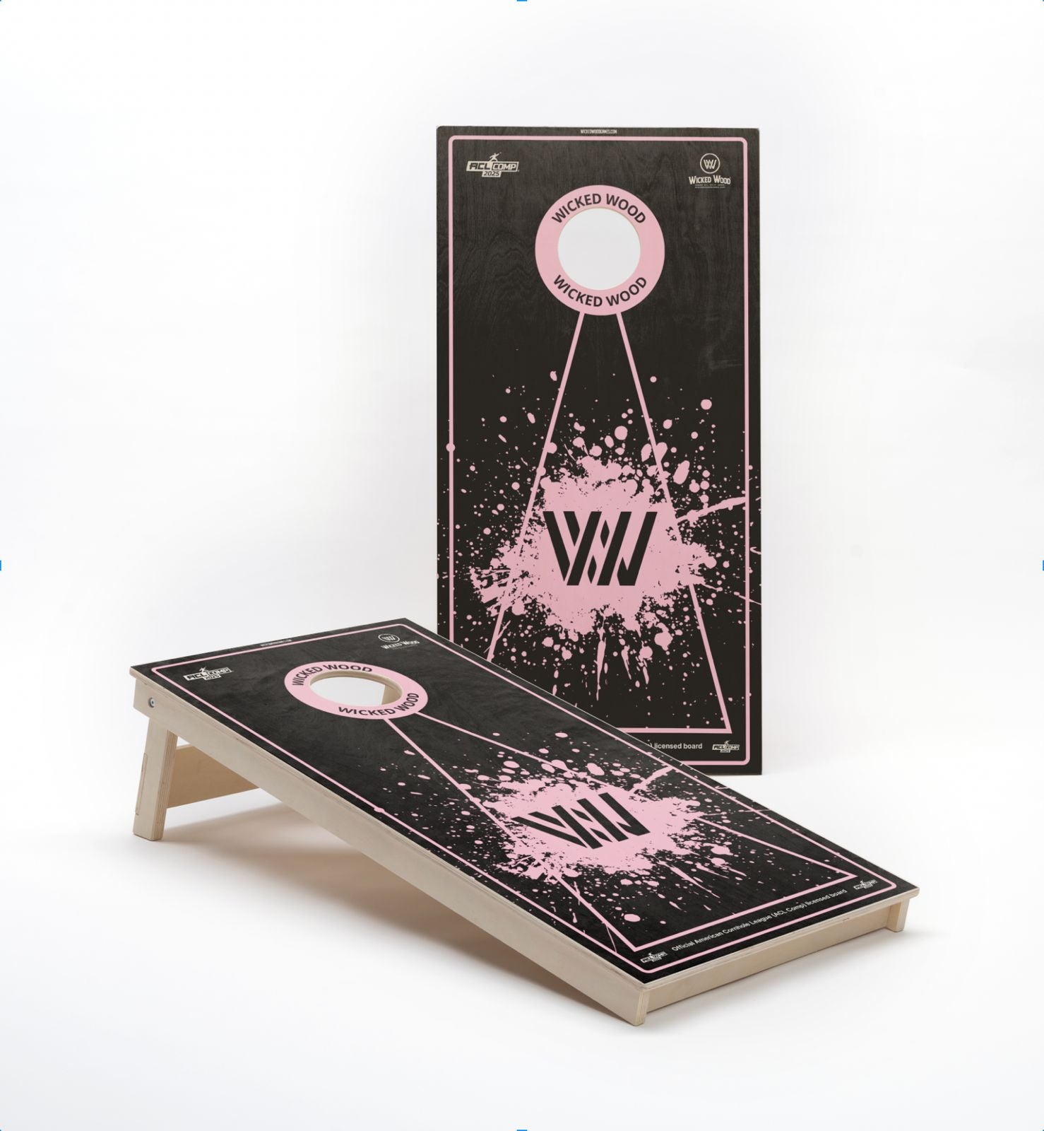 Wicked Wood - For the W - ACL Comp Boards Cornhole sets Wicked Wood Games Pink