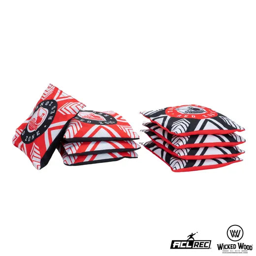 Red Zone Cornhole Bags - 2x4 Bags - 400gr Cornhole Bags Wicked Wood Games