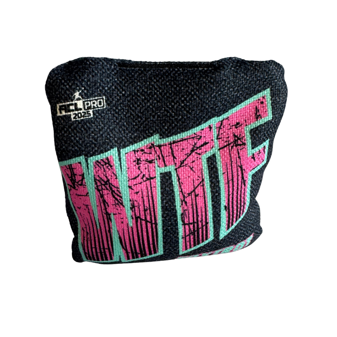 WTF - Foxtrot - ACL Pro Bags - 2025 Cornhole Bags Wicked Wood Games Pink-Blue