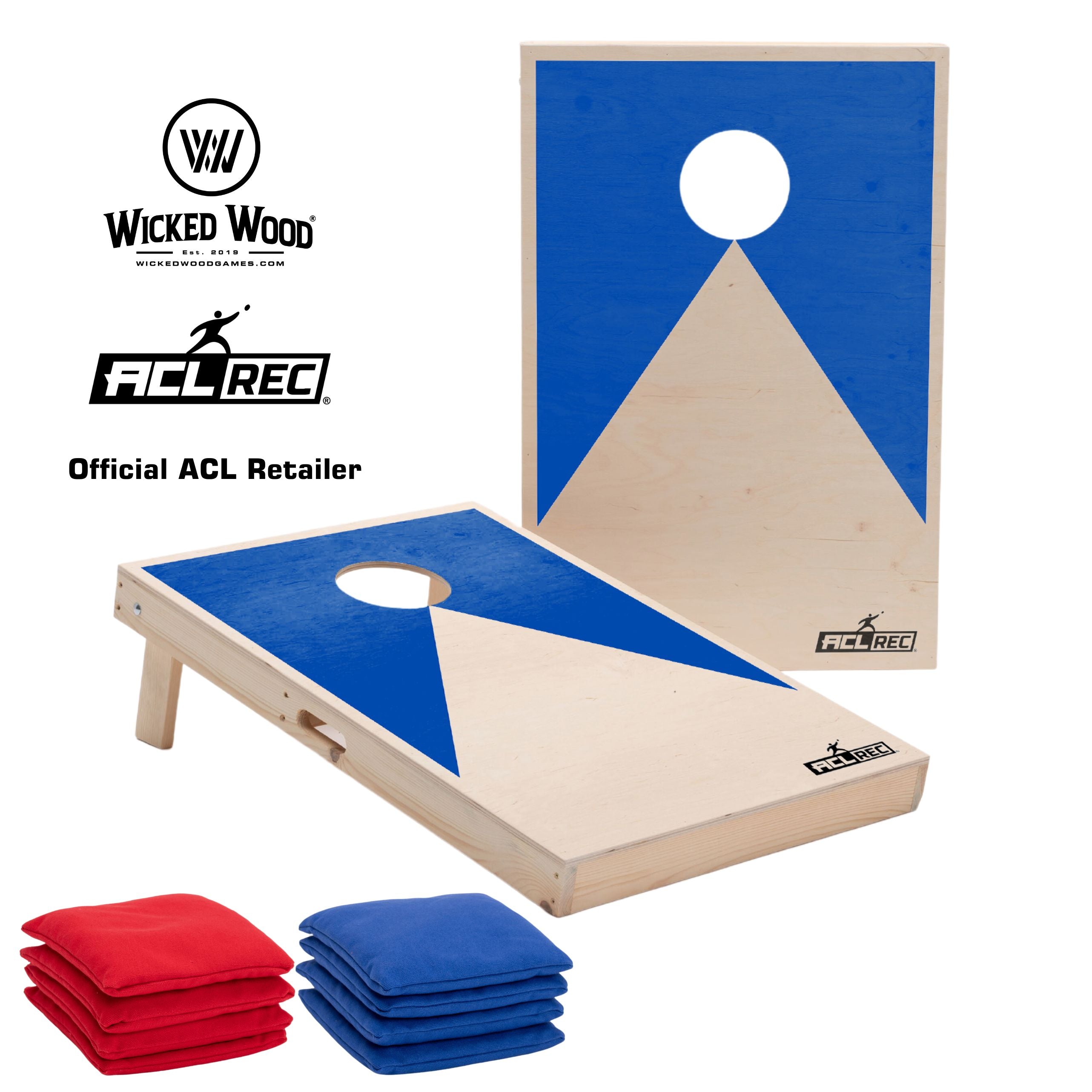 Cornhole Set - 90x60 - Blue Cornhole sets Wicked Wood Games